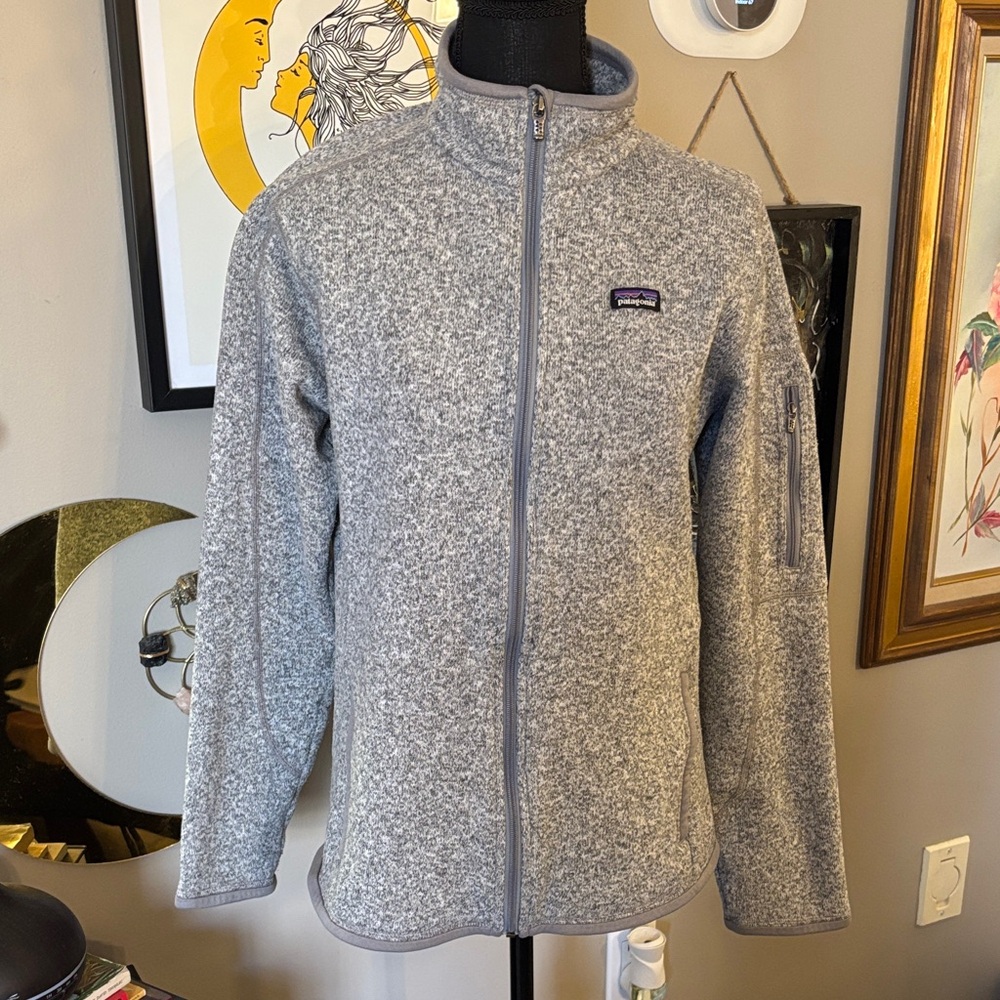 Patagonia Heather Gray Fleece Jacket L EUC